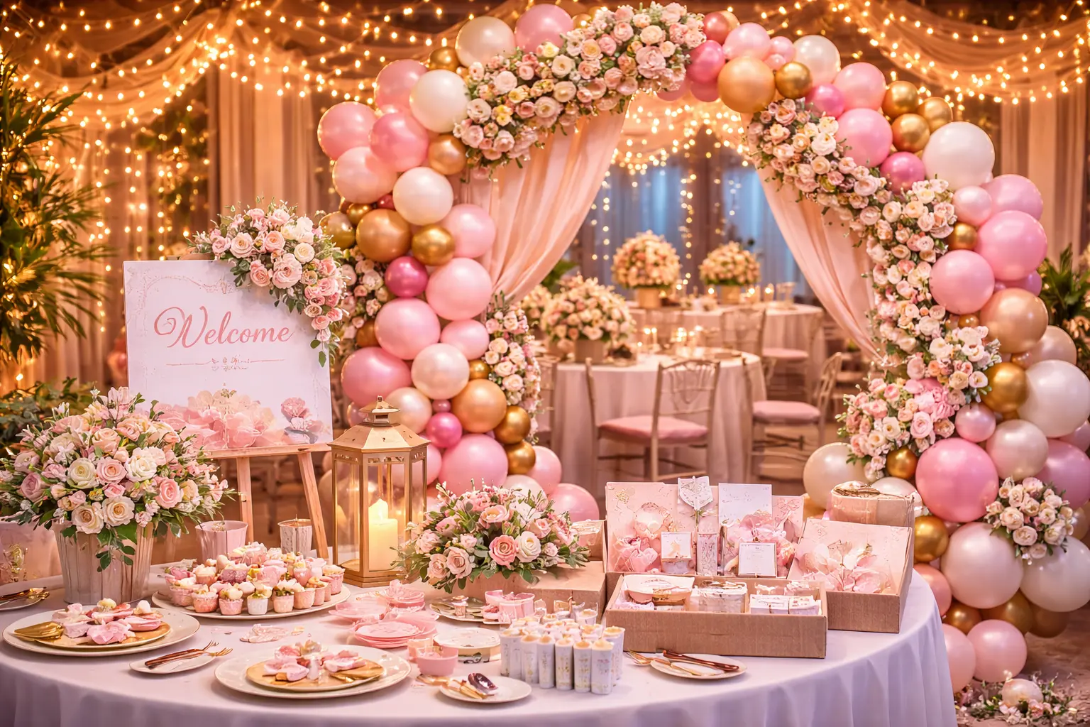 Decoración y photocall para fiesta con accesorios temáticos