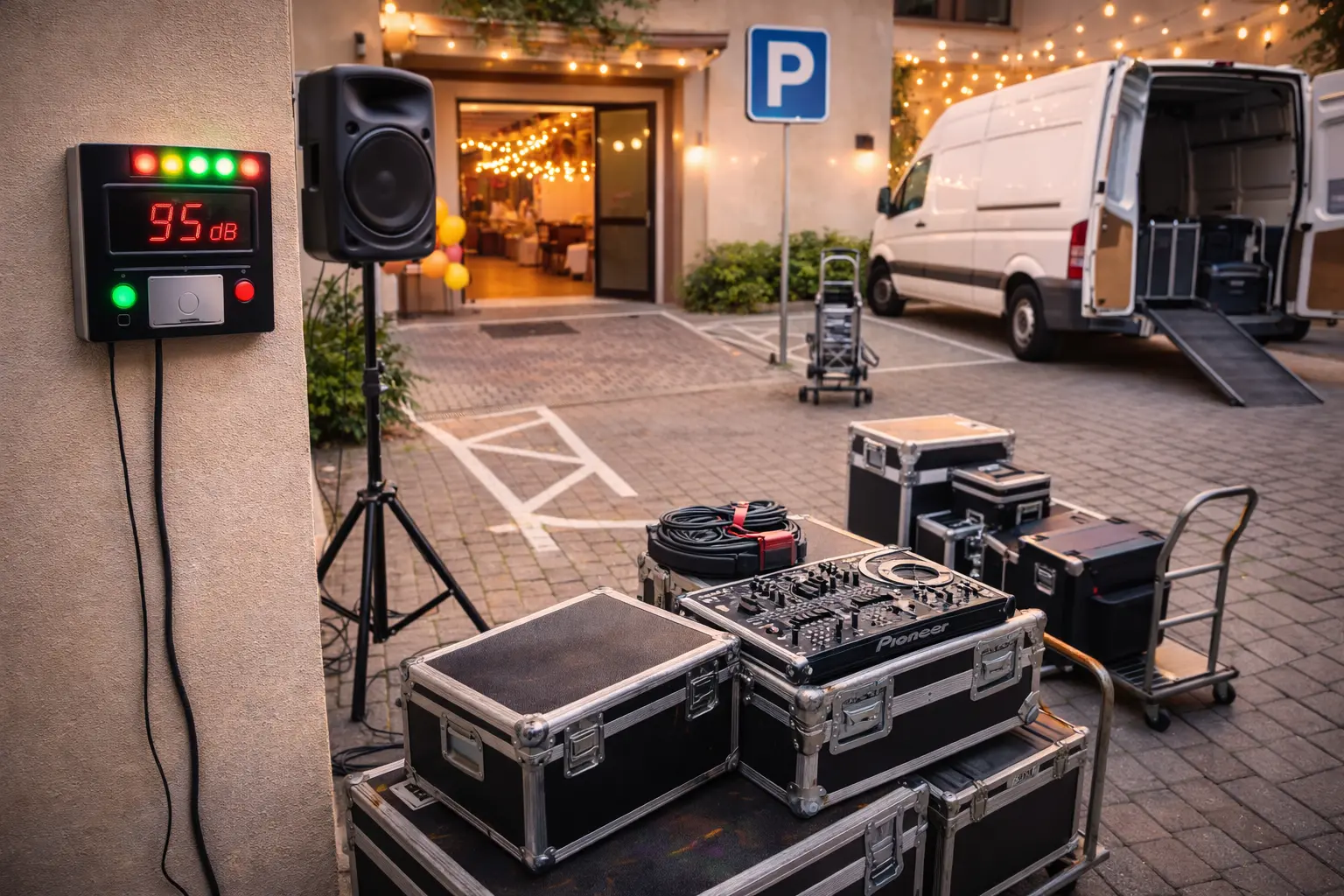 Logística y música: limitador, acceso, parking y carga