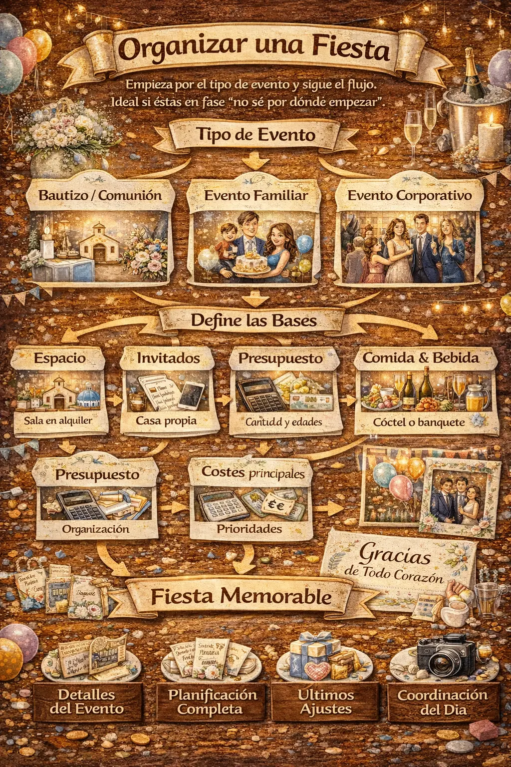 Checklist general para organizar una fiesta